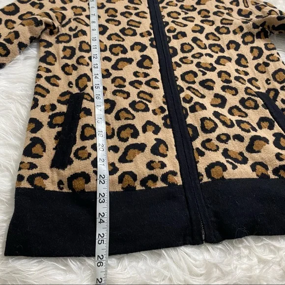 RACHEL ZOE Zip Up Knit Leopard Sweater - Picture 4 of 7